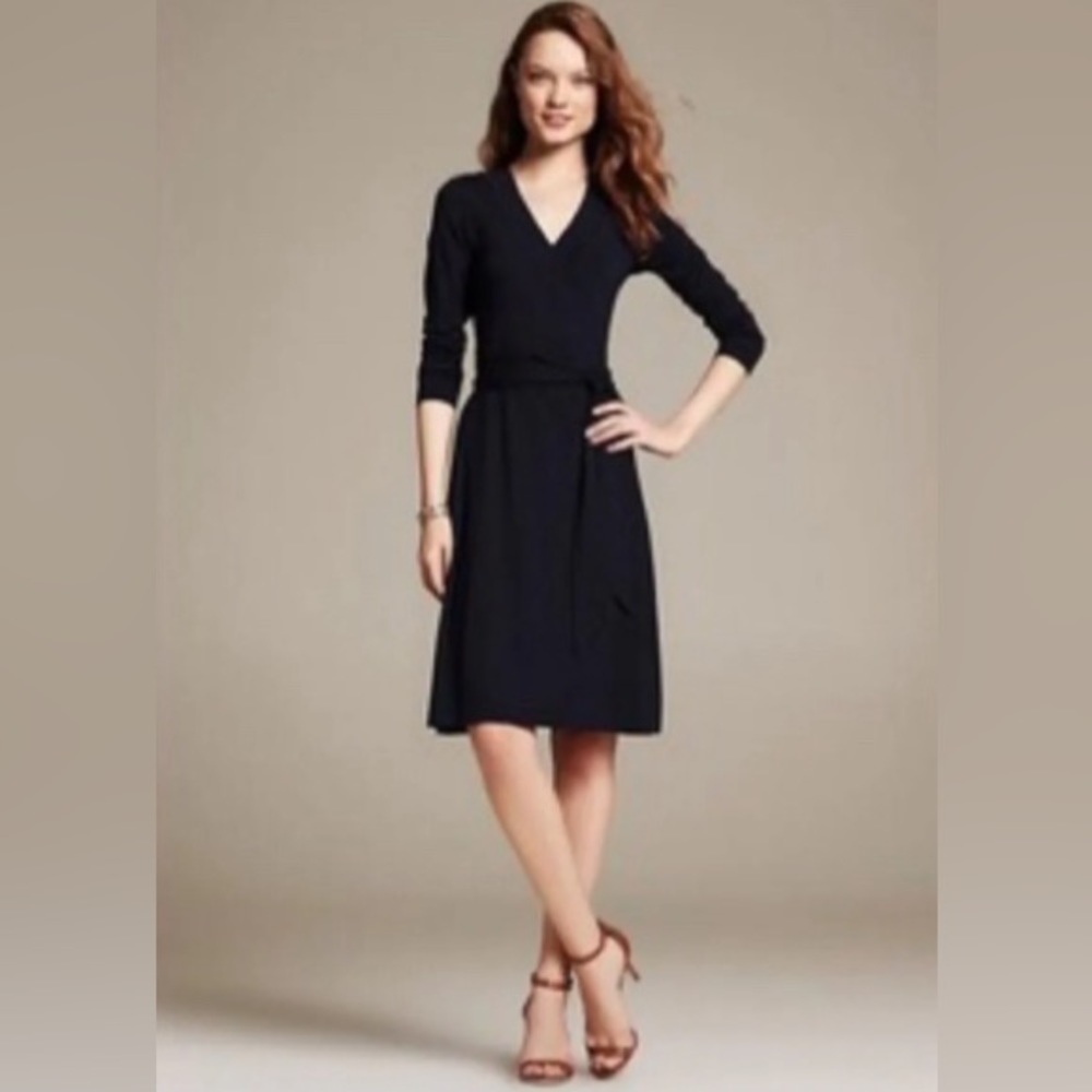 Banana Republic classics black wrap dress